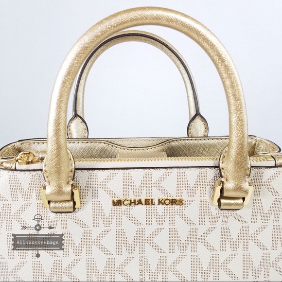 NWT Michael Kors Vanilla Gold Kellen Xs Satchel - Picture 6 of 8